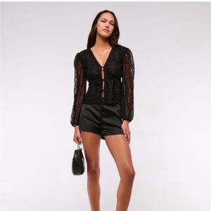 Abercrombie & Fitch Black Satin Shorts